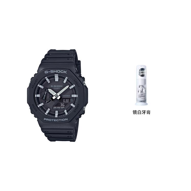 CASIO Men Liquid Crystal/Analog Dual Display Series Black Watch GA-2100-1APR GA-2100-1APR