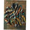 Retro-style Colour-block Print Men’s Long-sleeved Button-down Shirt