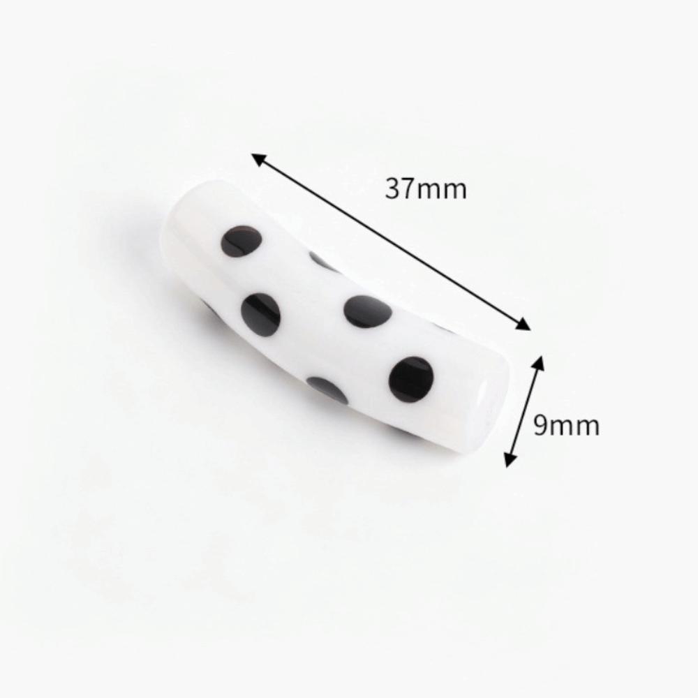 With Hole Curved Glass Beads 37 Styles Polka Dot Beads Lampwork Beads for 20pcs Diy Jewelry Making