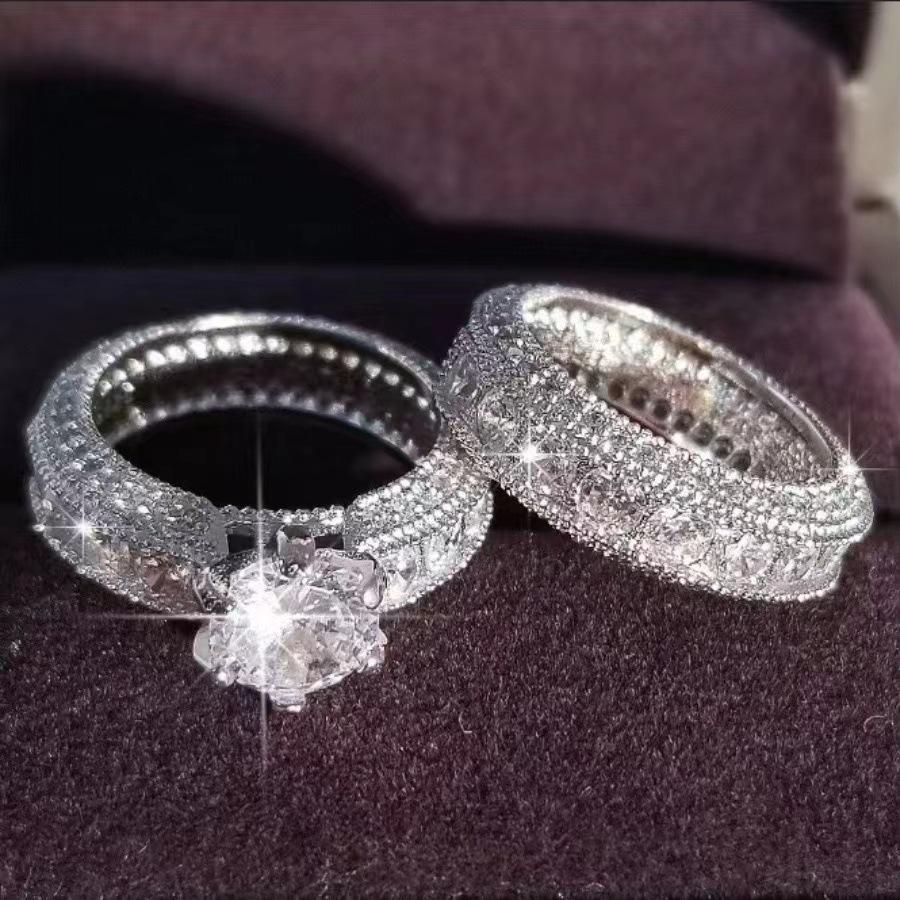 High-End Women's Zircon Wedding Ring – European & American Fashion