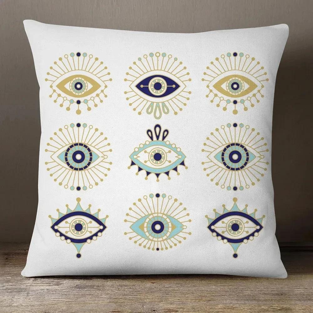 Evil Eye Hamsa Hand Cushion Covers Middle East Fortune Amulets Print Decorative Sofa Throw Pillow Case