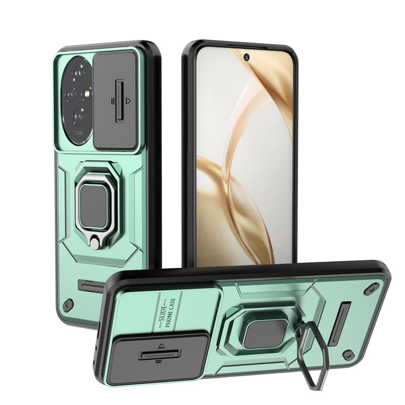 For Honor 200 Case Cover Honor 200 Capas Shockproof PC Back Phone Bumper Slide Lens Ring Holder Fundas Huawei Honor 200 Honor200