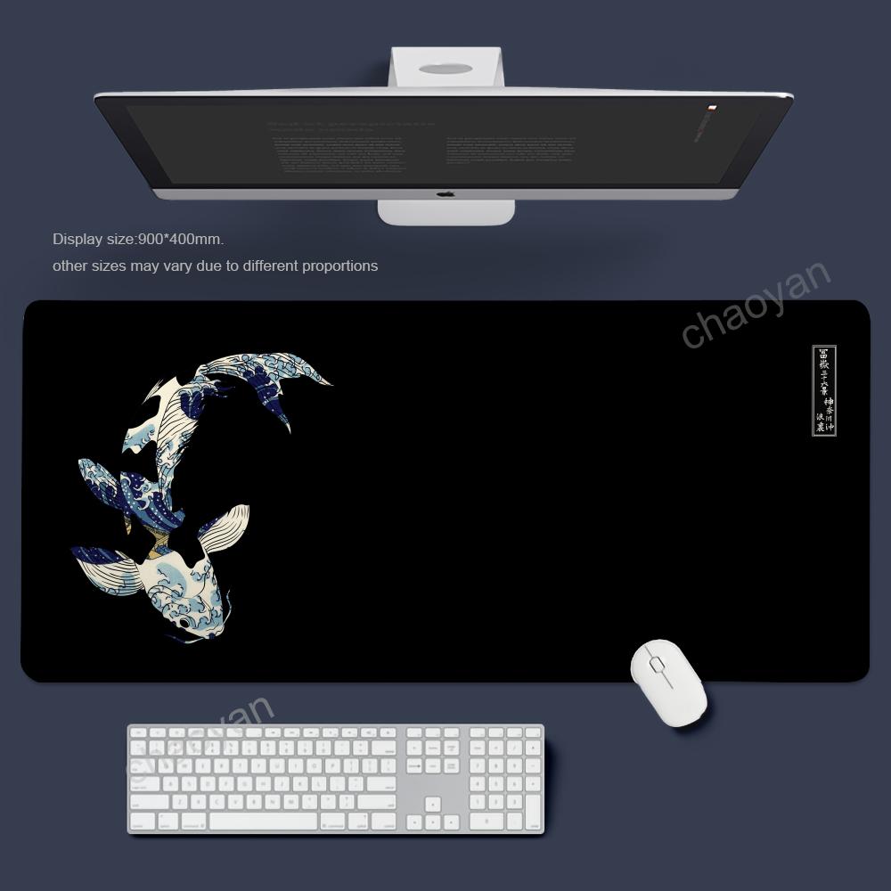 Black Art Mouse Pad Desk Mat With Stitched Edge Rubber Antislip Gaming Mat Keyboard Mouse Pads Office Carpet Table Mats