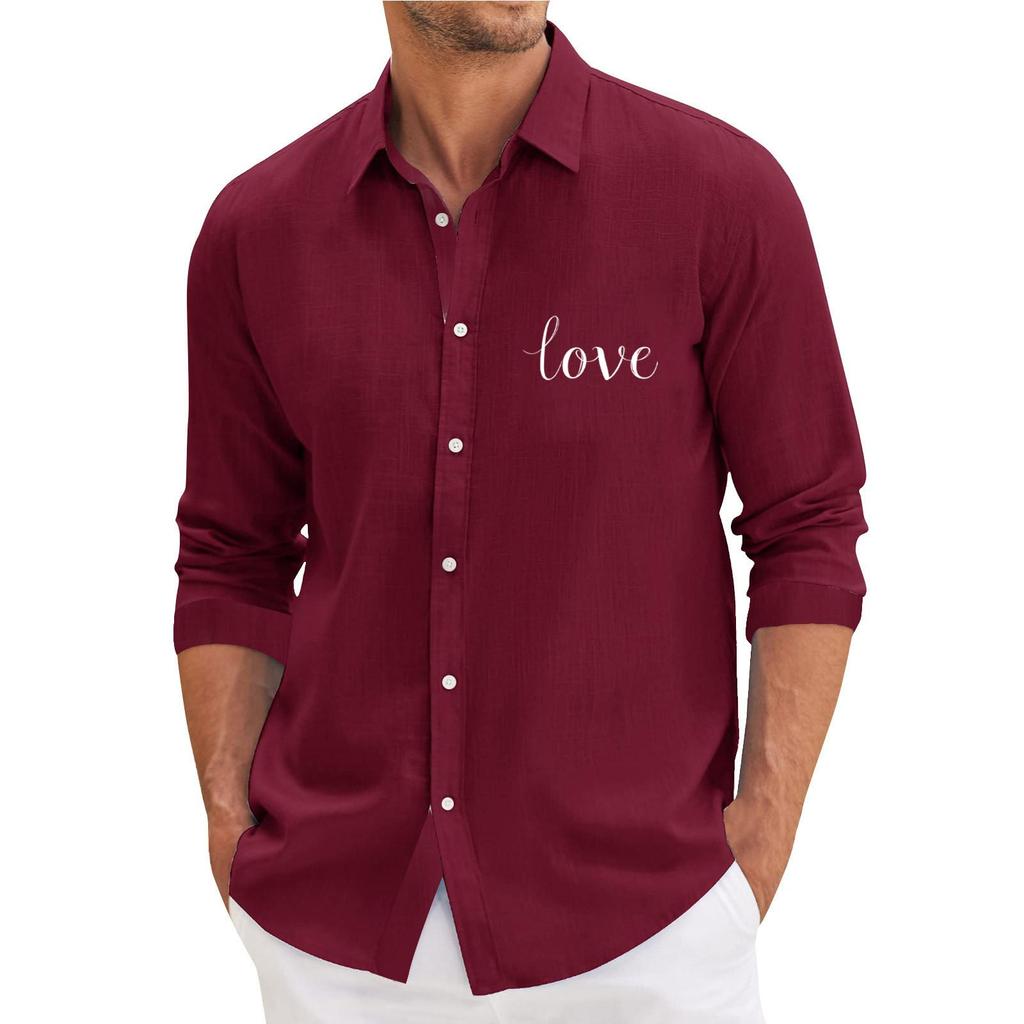 Męska koszula z długim rękawem, luźna, swobodna, z modnymi klapami