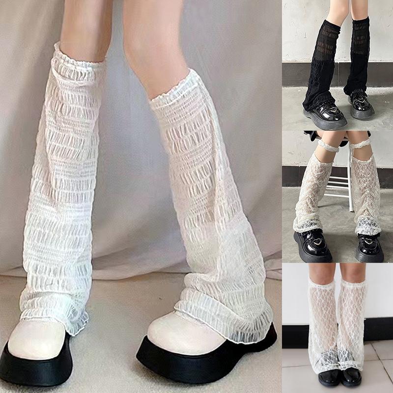 

Женщины Харадзюку Полый Трубчатый Слинг Чехол Ног Белый Кружев Носки Сутулые Носки Икры Грелки Ног Панк