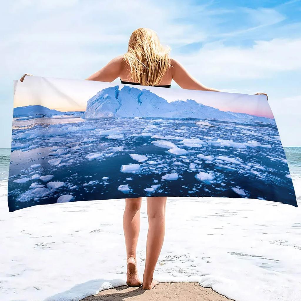 Microfiber Iceberg Beach Towel,Beach Towels Oversized, Quick Dry Sand Free Bath Towel Large, Absorbent Sup Soft Bathroom Towel