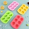 Pack of 4 Silicone Fruit Shaped Ice Molds Strawberry Watermelon Pineapple Lemon Mould for Creative Baking
