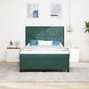 LED Box Spring Bed with Mattress Dark Green 140 x 190 cm Velvet