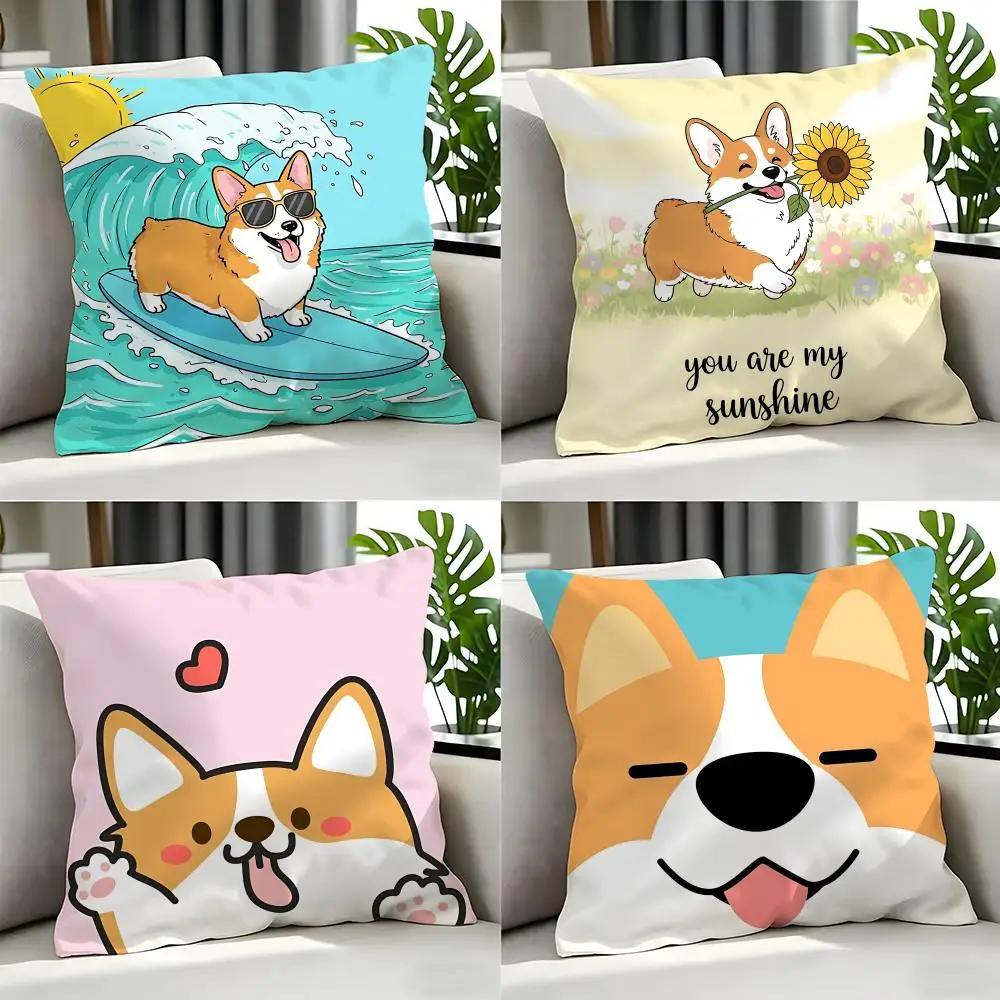 Cartoon CCorgied Cushion Cover Cushion Cover Set Pcs x x x Pillowcase Decorative Sofa Home Decor