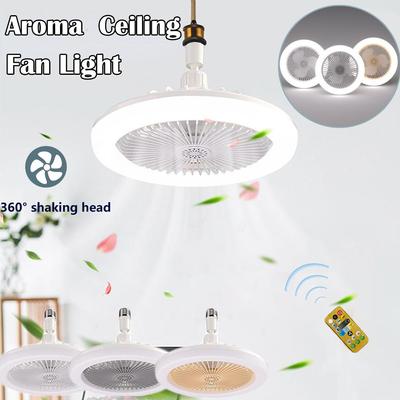 E27 Ventilatore da soffitto Lampada da soffitto regolabile Ventilatore elettrico Regolazione a 3 velocità della purificazione dell'aria e dell'illuminazione di raffreddamento Decorazione della casa