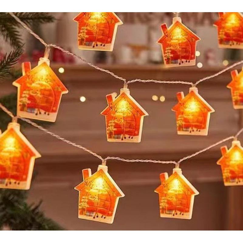 Battery-Powered LED Christmas Bell String Lights for Colorful Room Decoration