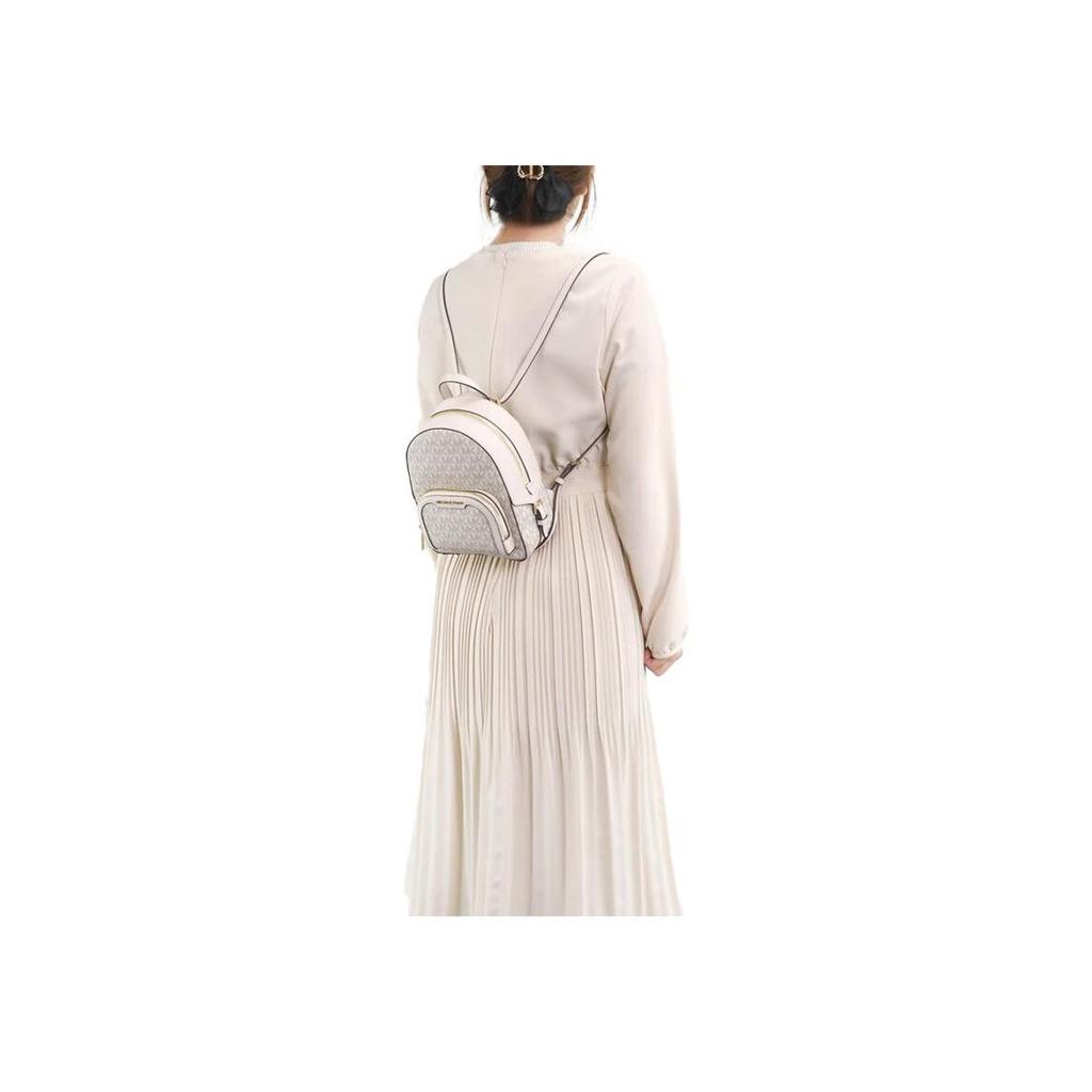 Michael Kors Jaycee Classic Monogram Batoh na zip PVC Mini Dámský batoh Světle krémový 35T2G8TB1B-LT-CRM-MULTI