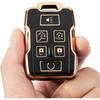 for GMC Key fob Cover with Keychain, Soft TPU Car Key Cover Case for Chevy Tahoe Suburban 2015 2016 2017 2018 2019 2020 GMC Yukon/Yukon XL