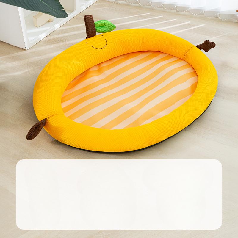 Orange Summer Cute Fruit Backrest Kit Cat Summer Breathable Heat Dissipation Wear-Resistant Scratch-Resistant Pet Cat Nest Mat
