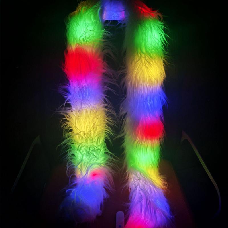 Damen LED Schal Rave Konzert Blinkender Leuchtender Schal Bar Club Tanzshow Performance Kostüm Zubehör