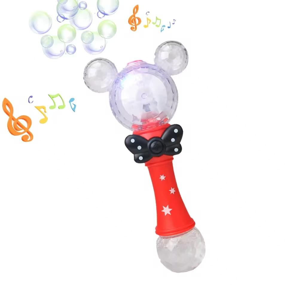Minnie Bubble Machine Rechargeable Playthings for Boys and Girls Featuring Lighting Electric Musical Wand Toys