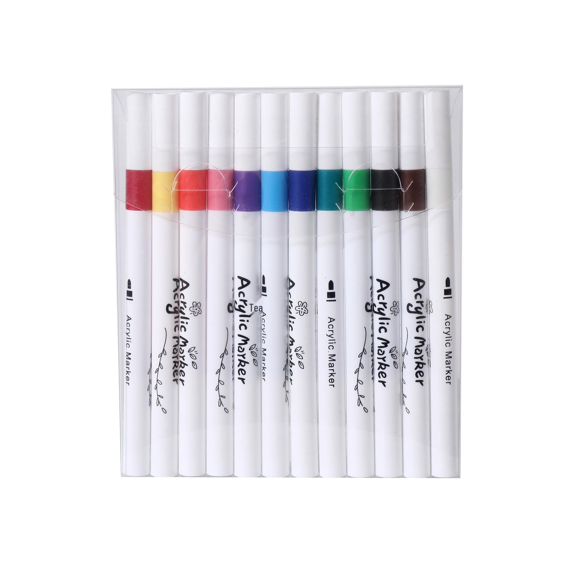 12-Color Waterproof Quick-Dry Acrylic Marker Set for Kids DIY Art and Graffiti