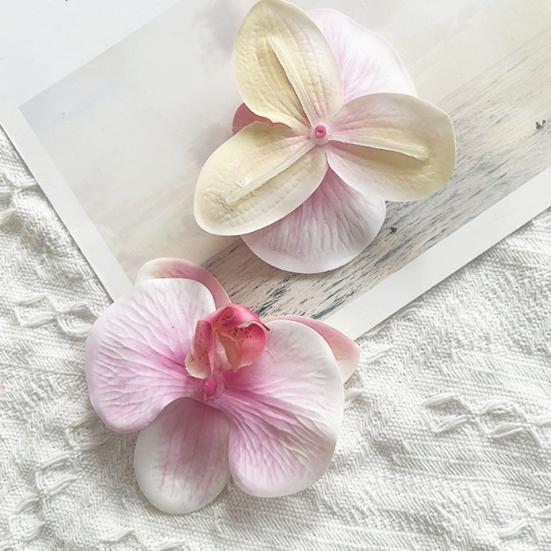 10 Pcs Artificial Faux Silk Phalaenopsis Flower Heads Fake Orchid Head for Wedding Floral Bouquet Decor DIY Craft Making