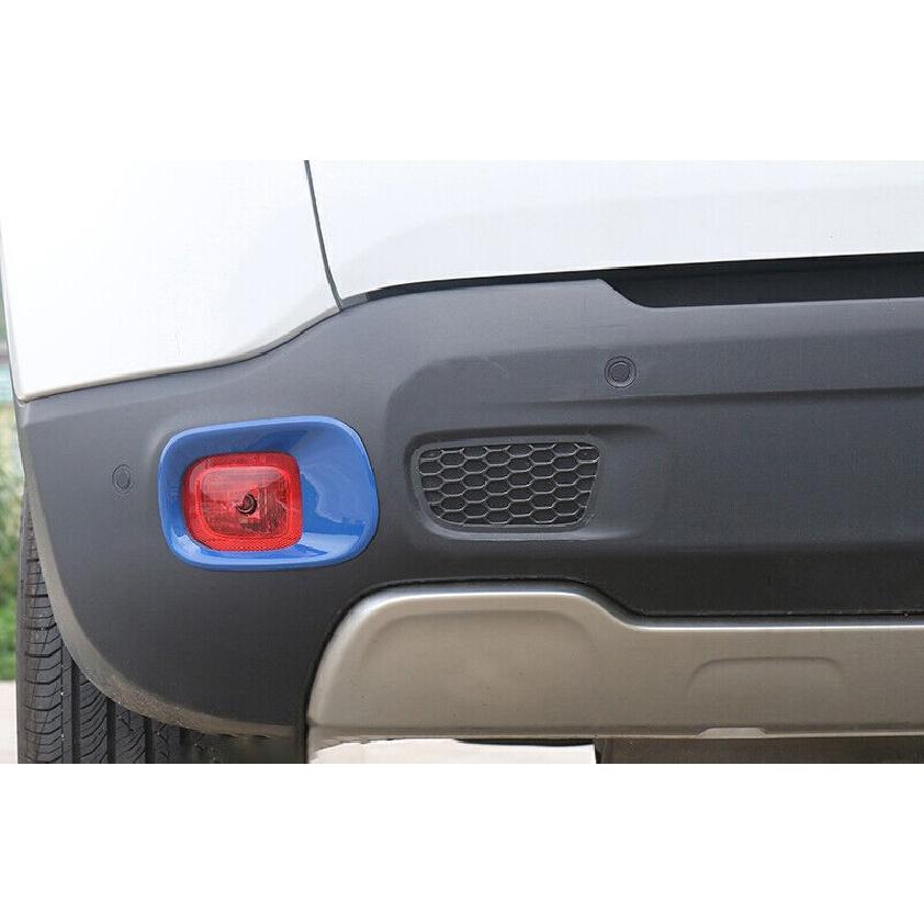 For Jeep Renegade 15-2023 Ocean Blue Rear Fog Light Eyelid Molding Trim 2PCS