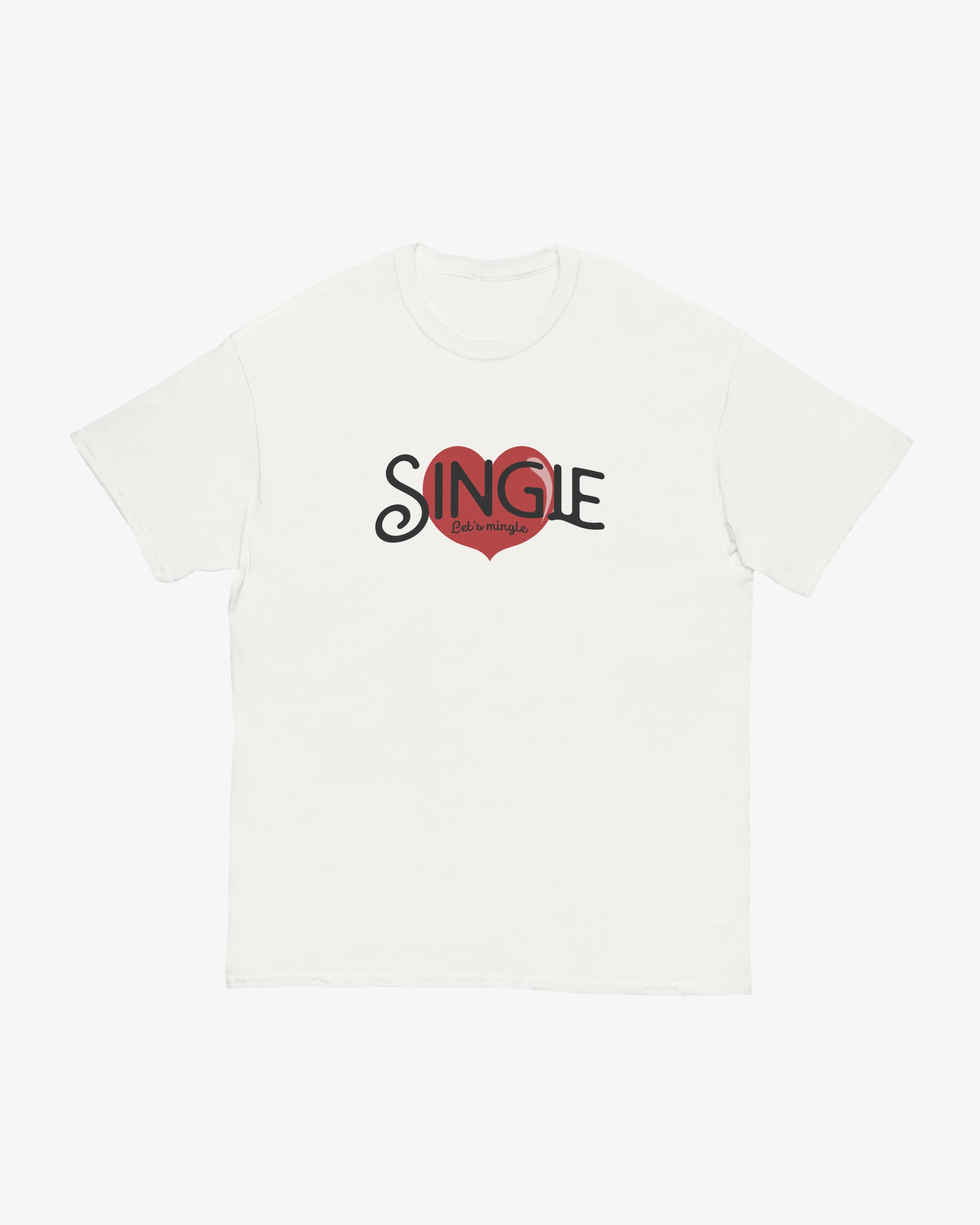 

Single Let s Mingle Heart T-Shirt Men Women Funny Valentines Casual Dating Graphic Cotton Short Sleeve Unisex Tee S разноцветный