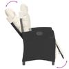 Vidaxl 3-Cz. Garden Furniture Set With Cushions, Black, PE Rattan