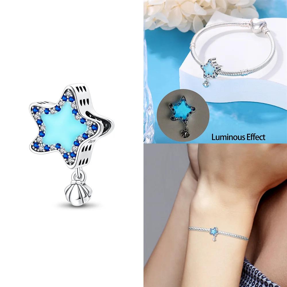 Ocean World Series Sea Blue Turtle Starfish Crab Octopus Charms Bead Fit Bracelet Copper Diy Jewelry Gift