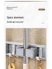 No-Drill Space Aluminum Mop & Broom Storage Clips