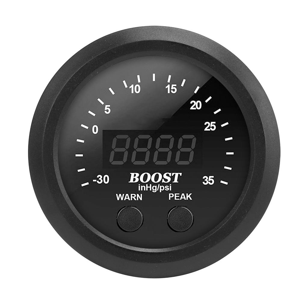 60mm2.4in Turbo Boost Gauge Kit 12V ?30?35PSI Turbo Pressure Gauge Digital Display with Sensor LED