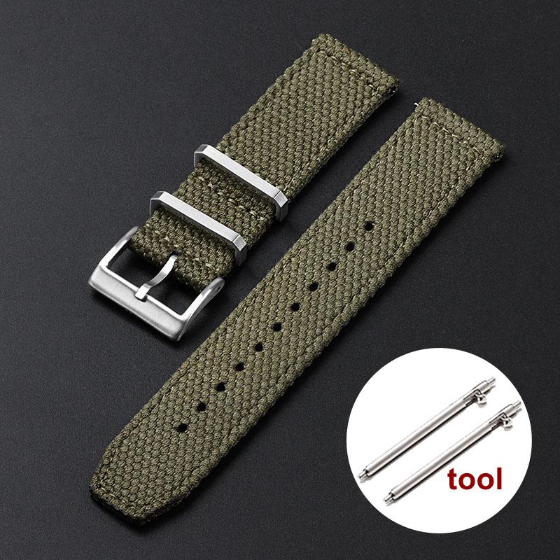 Genuine Linen Nylon Watch Strap 20mm 22mm for Omega Business Cotton Fabric Bracelet Breathable Woven Sports Strap for Men Women
