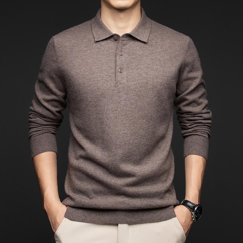 2025 Herren 100% Wolle Revers Pullover: Modische, Warme, Lässige Strickwaren für Herbst/Winter