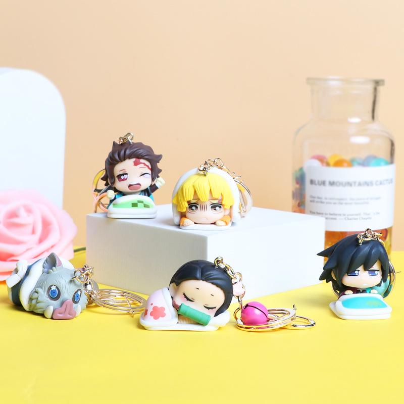 Chaveiros da Moda Demon Slayer: Chaveiros de Carro de Desenho Animado e Pingentes de Bolsa