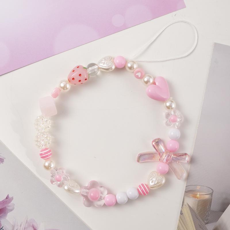 High-End Cartoon Butterfly & Flower Metal Cross Phone Wrist Strap Lanyard