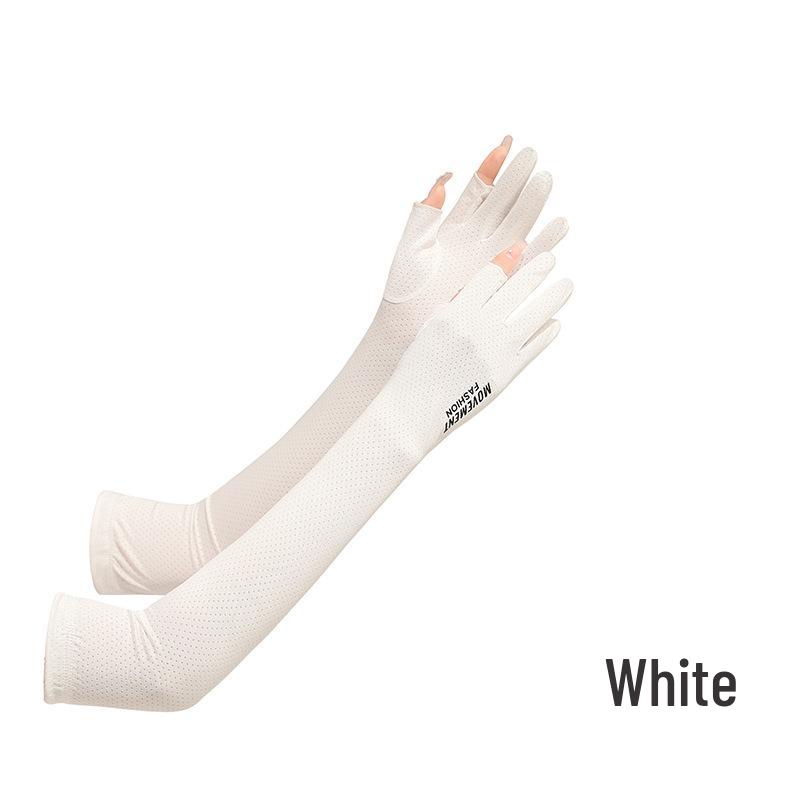 Unisex Elastic Ice Silk Sleeves for Summer Sun Protection - Non-Slip, Fingerless Design for Cycling, Hiking, and Outdoor Sports