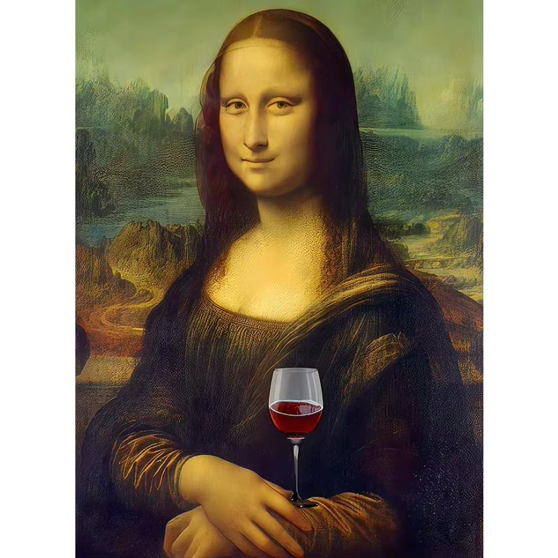 Funny Mona Lisa Poster Wall Art Canvas  Posters Classsic Oil  Character Funny Interesting Pictures Home Decor