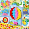 4 Sets Pompoms Painting Set Including Colorful Craft Fluffy Balls & Printed Paper DIY Decoration Birthday Gift Prize YMY