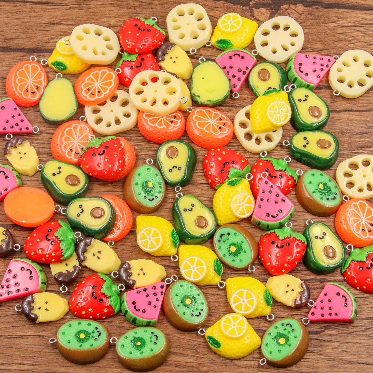 

Аксессуары из смолы своими руками: Милая серия «Нарезка фруктов и овощей» (Подвески с лимоном, клубникой, арбузом, корнем лотоса и бананом)