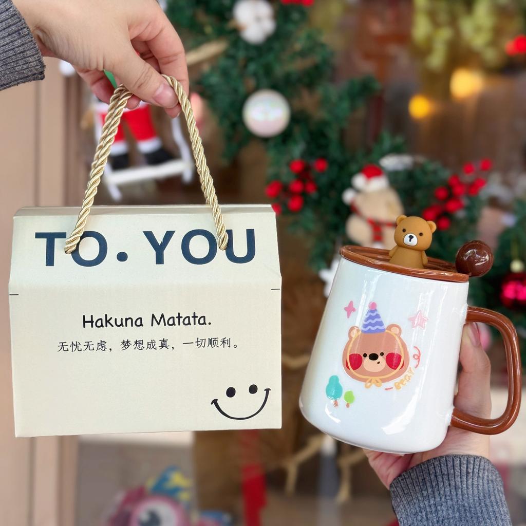 Weihnachtsgeschenk Mädchen Keramiktasse süße Tasse Souvenir praktisch Kinder neue Wassertasse 2025 Jungen