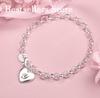 Luxury 925 sterling silver 8-inch 26 letter heart-shaped bracelet for women's fashionable wedding accessories