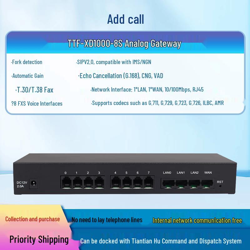 Tiantiantian SIP Analog Voice Gateway (CN version)