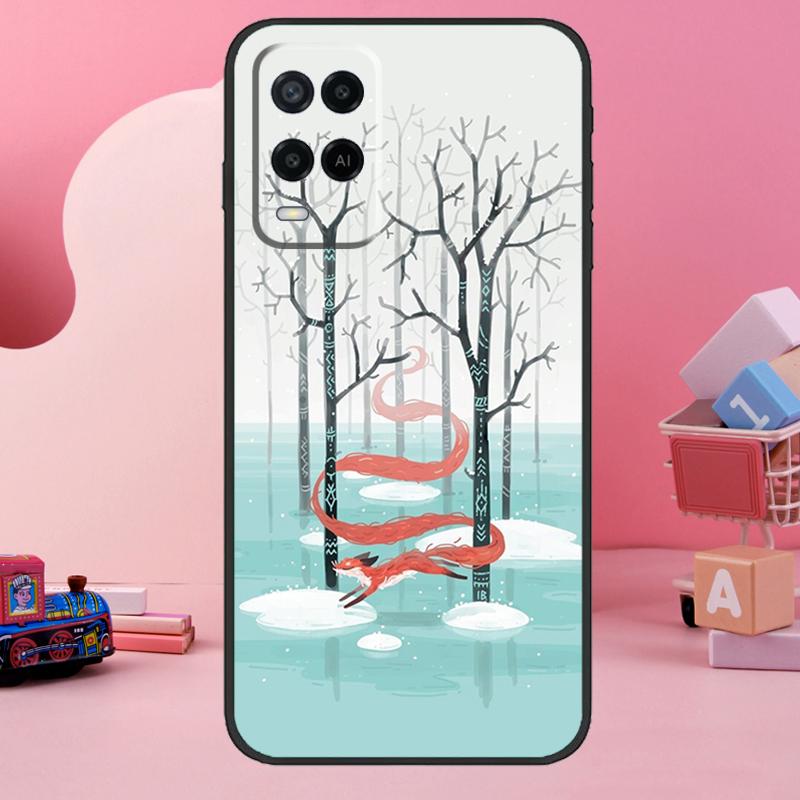 Winter Fox Foxes Case For Oppo A18 A38 A58 A78 A98 A74 A54 A94 A80 A60 A40 A96 A76 A16 A15 A17 A57 A77 A5 Pro