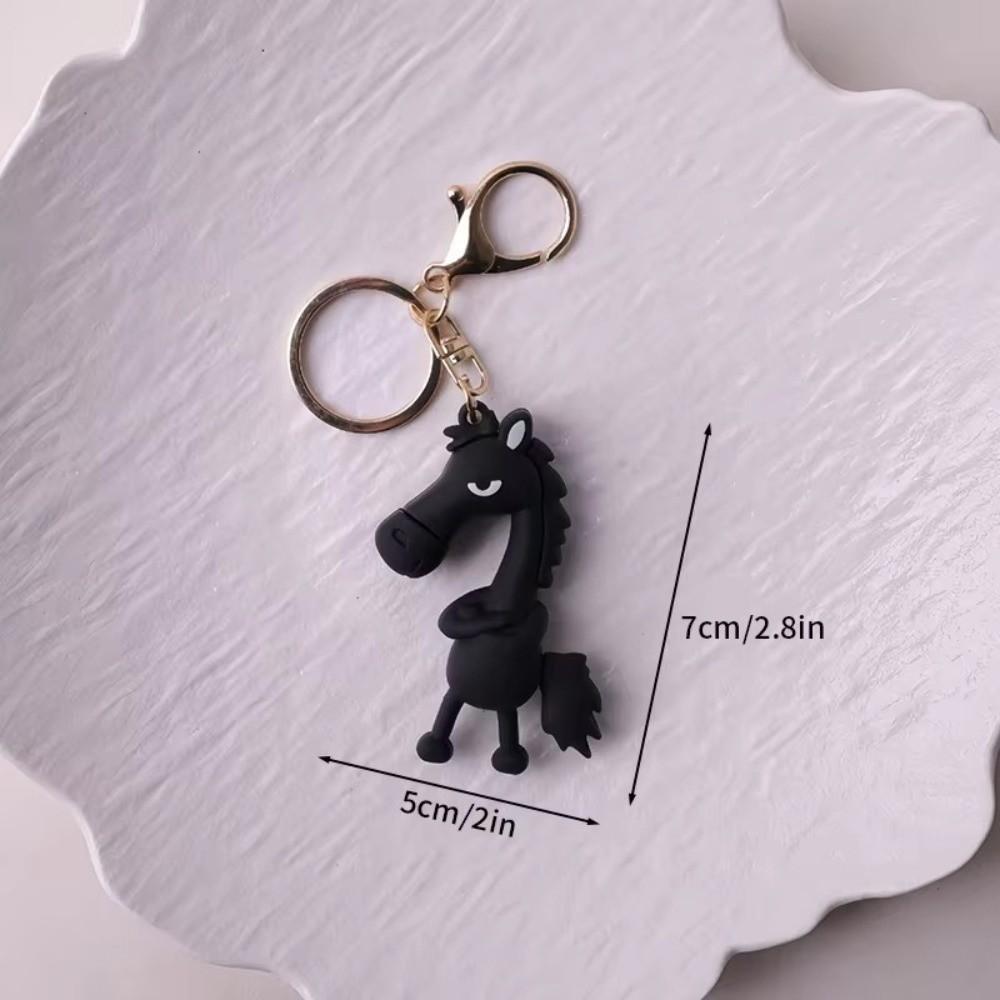 Chinese Mascot Dolls Horse Pendant Keychain The Chosen Black Horse Bag Pendant  Christmas Gifts
