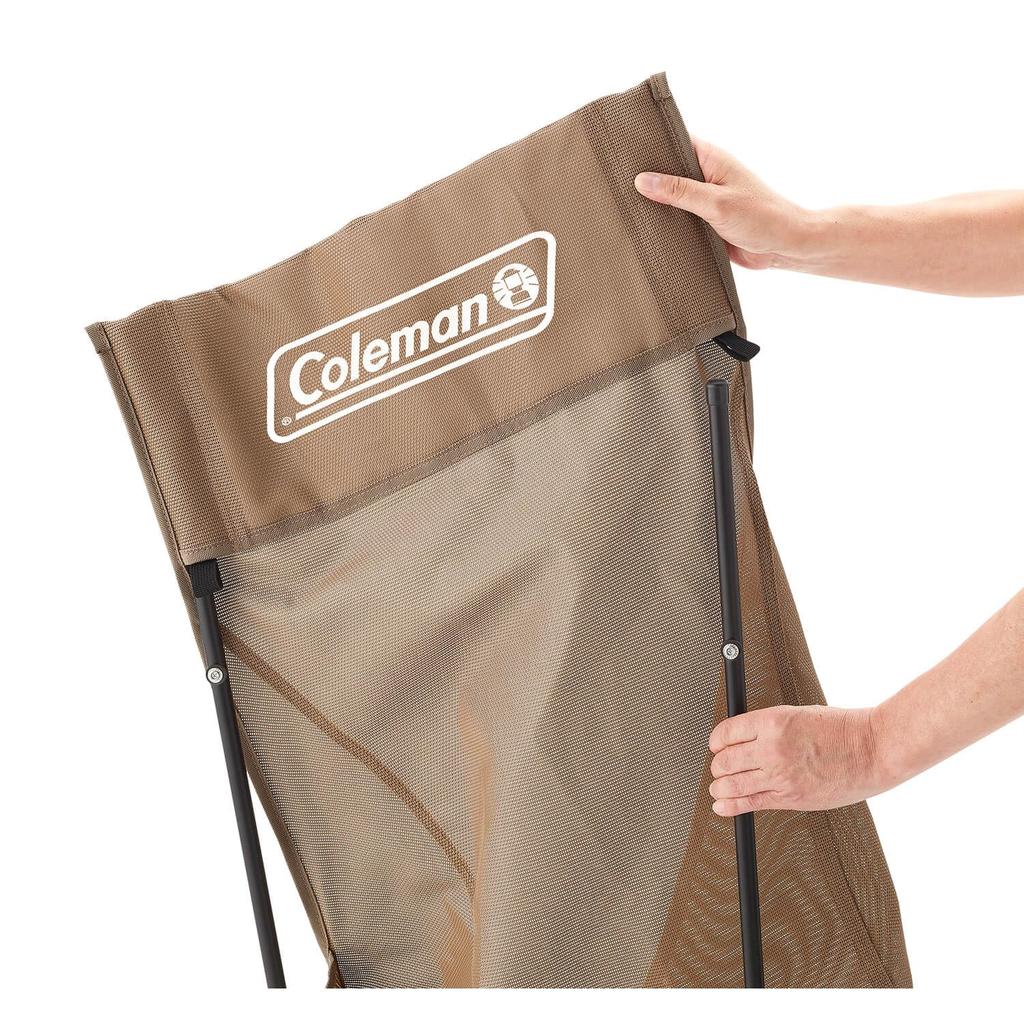 COLEMAN Heilstuhl NX HB Mesh (Greige) - Outdoor, Camping, Hohe Rückenlehne, Aufbewahrungstasche enthalten, Freizeit, Outdoor, Entspannend, Tragbar, Atmungsaktiv