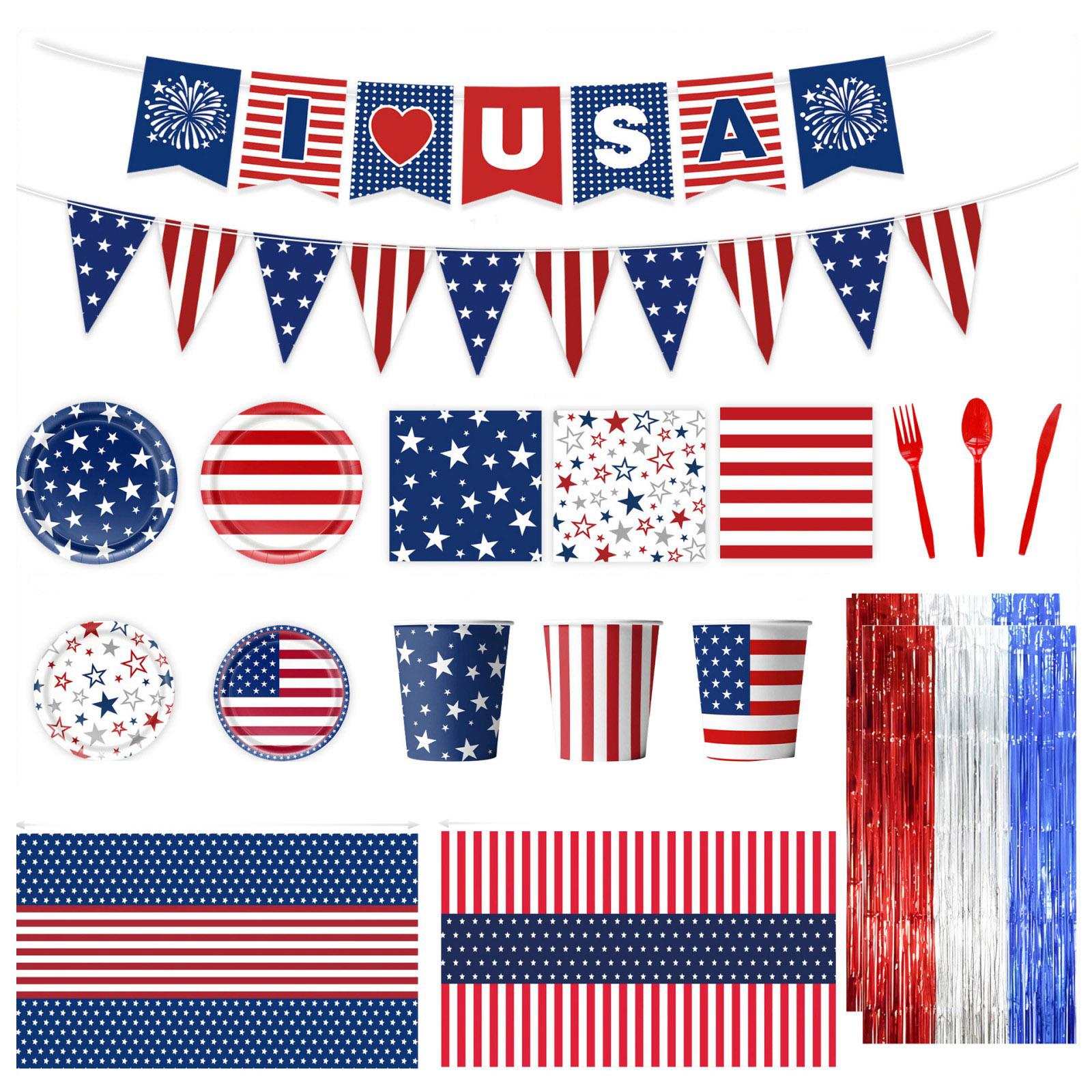 

Independence Day 250th Anniversary Celebration Party Dress-up Set, Tableware, Napkins, Tablecloth, Party Supplies