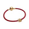 Pandora Small gold snake with diamond design trim bracelet women's red ZT3084