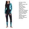 Summer Surfing Swimsuit Zipper Half Placket Long Sleeve Printing Splicing One-piece Bikini Quick Drying Women Monokini