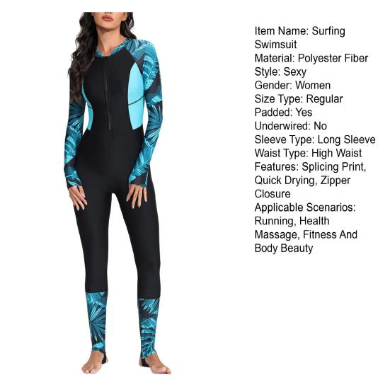 Summer Swimsuit Bikini Zipper Half Placket Surfing Quick Drying Women Monokini