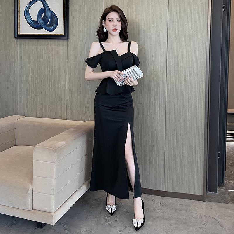 Southeast Asia Women s Low-Cut Sleeveless Strappy Bodycon Dress 2XL чёрный