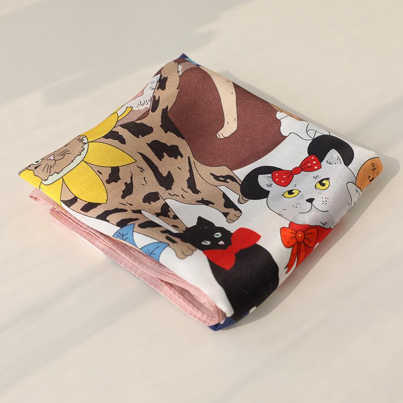 1Pcs 70Cm Women'S Simulated Silk Children'S Fun Cartoon Creative Splicing Animal Decoration Multi-Function Matching Scarf