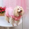 Lotus Leaf Edge Pet Base Dress Soft Comfortable Solid Color Pet Princess Dresses Lover Pattern Doggy Sleeveless Apparel