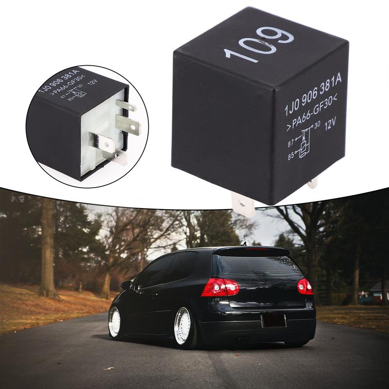 Car Engine ECU Fuel Pump Relay 109 1J0906381A for Skoda Vehicles 1989-2006 Plastic Material with 4 Pin Connector Design